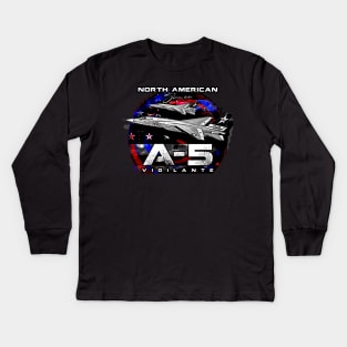 A5 Vigilante Carrier-Based Supersonic Bomber Aircraft Kids Long Sleeve T-Shirt